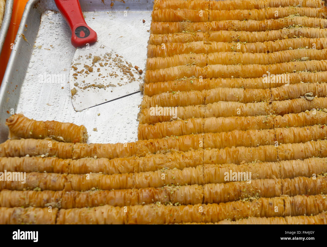 Baklava in einer Pfanne Stockfoto