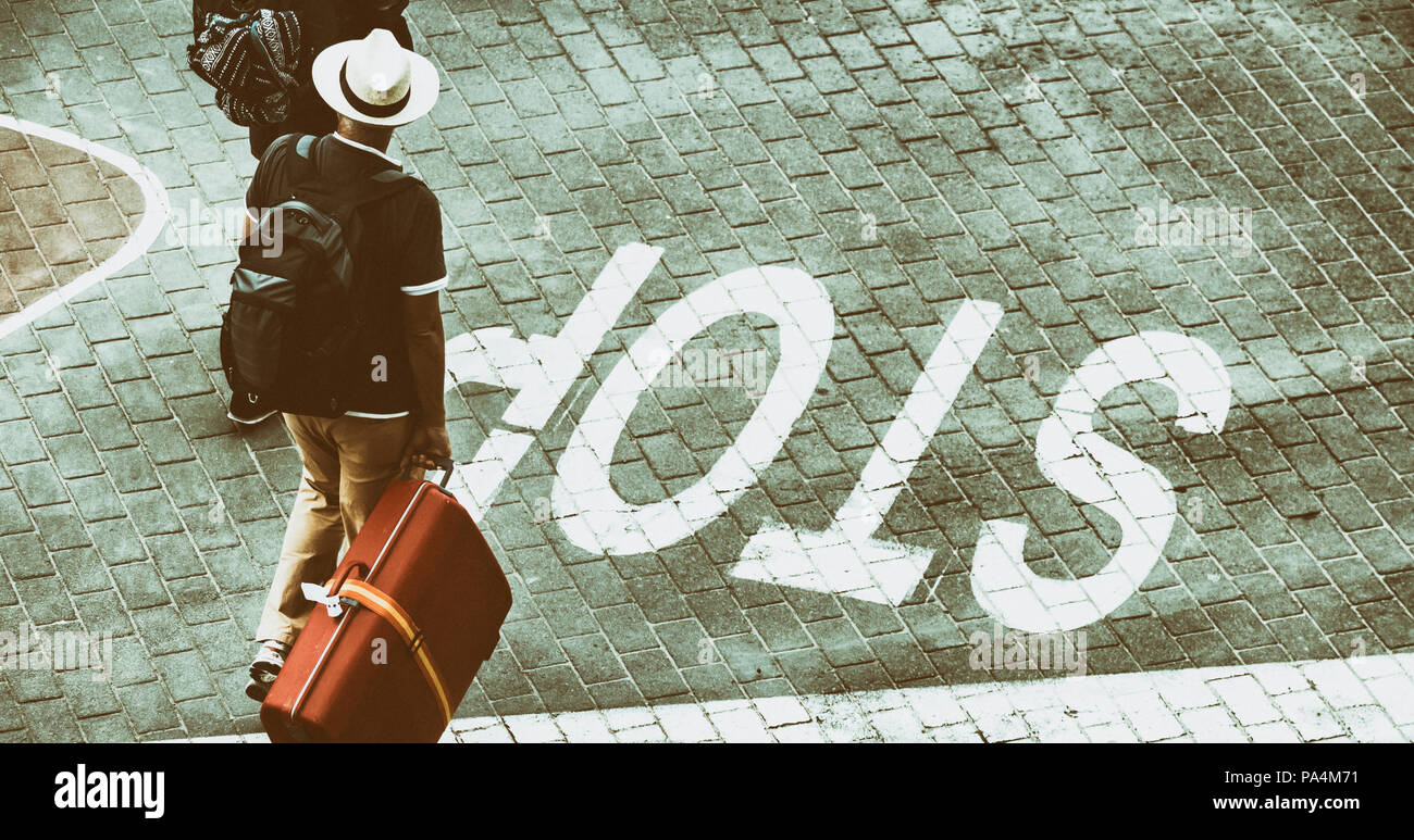 Reise, Tourismus, Coronavirus... Konzeptbild. Stockfoto