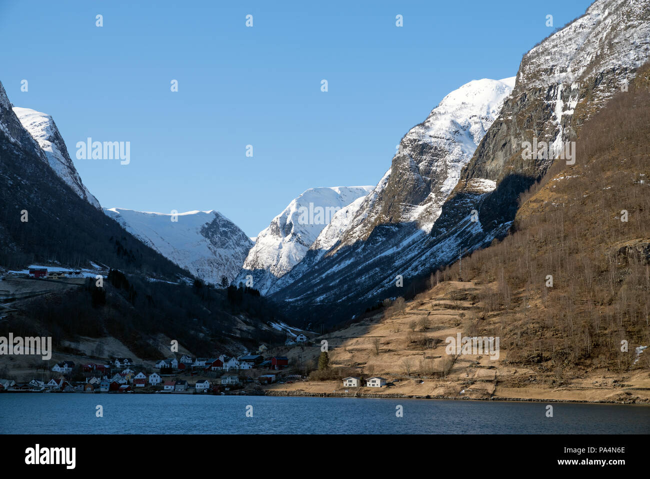 Blick auf den Fjord in Norwegen Stockfoto