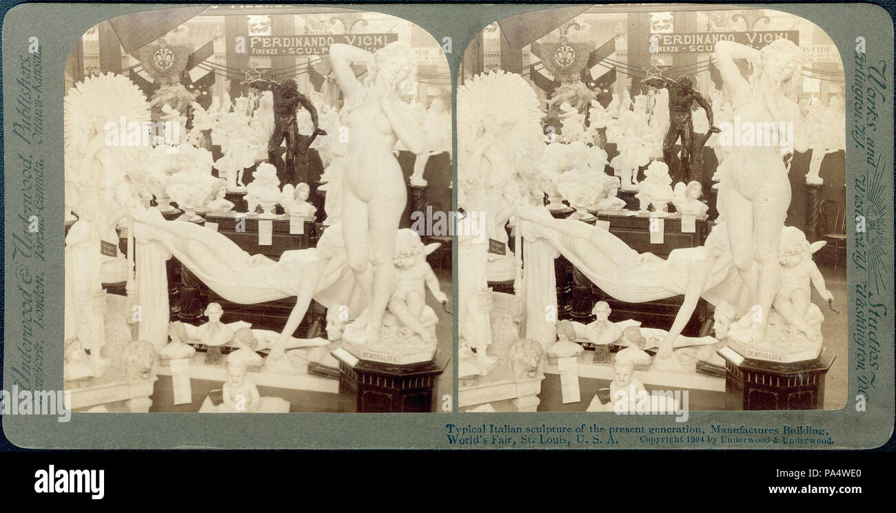 6 "Typische italienische Skulptur der heutigen Generation, fertigt Gebäude, World's Fair, St. Louis, USA" (Louisiana Purchase Exposition). U und U unnumbered Stockfoto