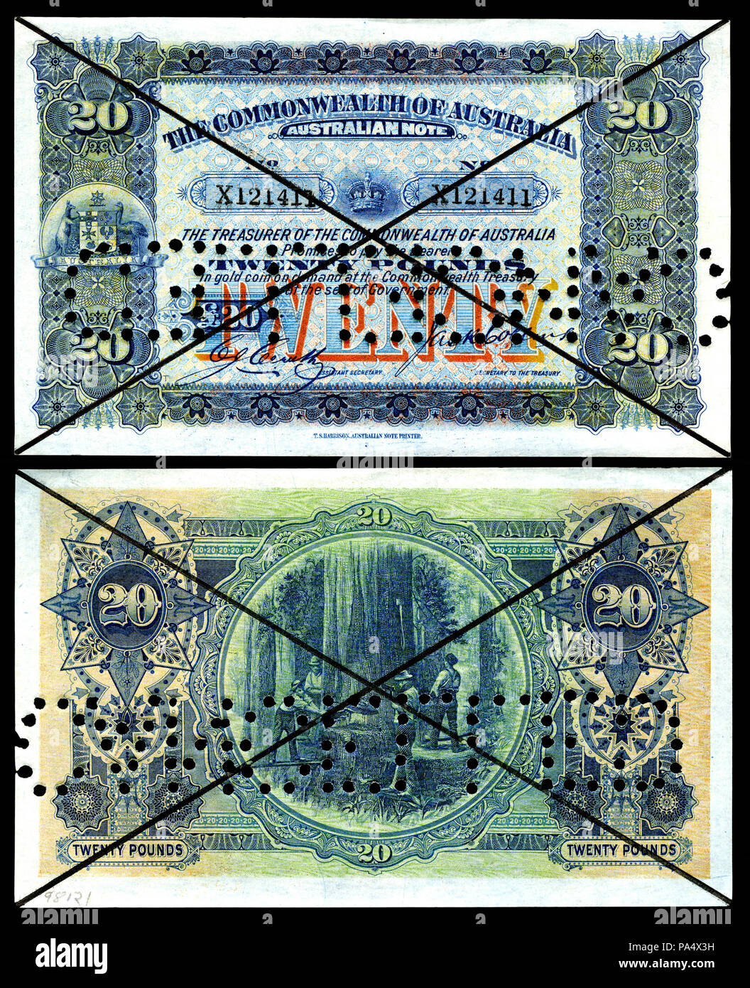 168 AUS-7b-Commonwealth von Australien-20 Pfund (1918) Stockfoto