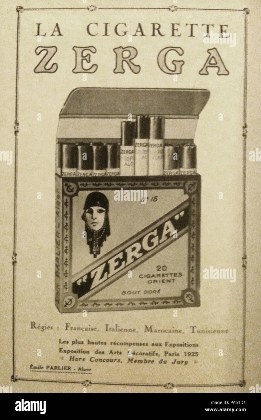 334 Zerga Zigaretten Stockfoto