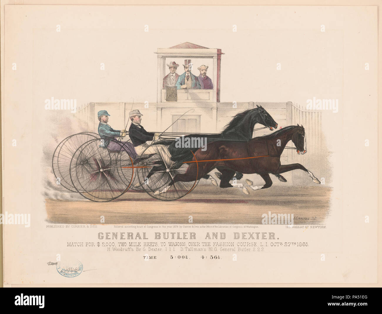 693 General Butler und Dexter - Gleiches für $ 2.000, zwei Kilometer erwärmt, zu wagen, über die Art und Weise natürlich, L.I. Octr. 27 1865 LCCN 2001700052 Stockfoto