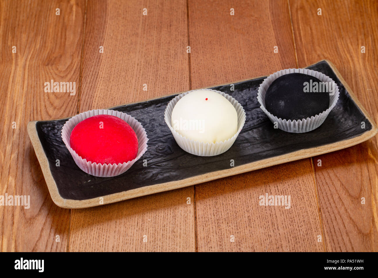 Japan leckeres Dessert mit Sahne Stockfoto