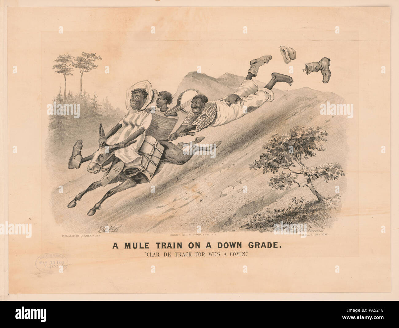 84 ein maultier Zug auf einer unten Grad - "clar de Spur für eine comin." LCCN 2002710601 Stockfoto