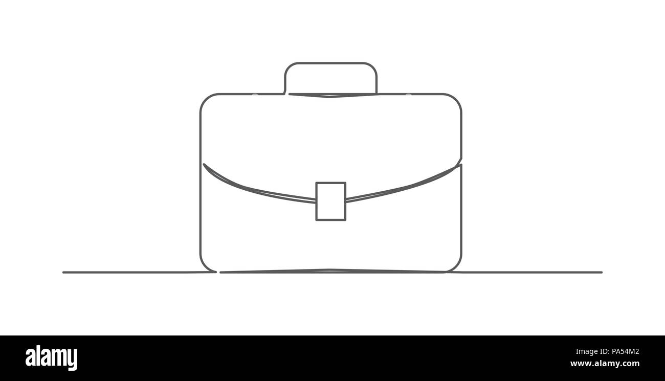 Aktenkoffer eine Linie zeichnen Stock Vektor