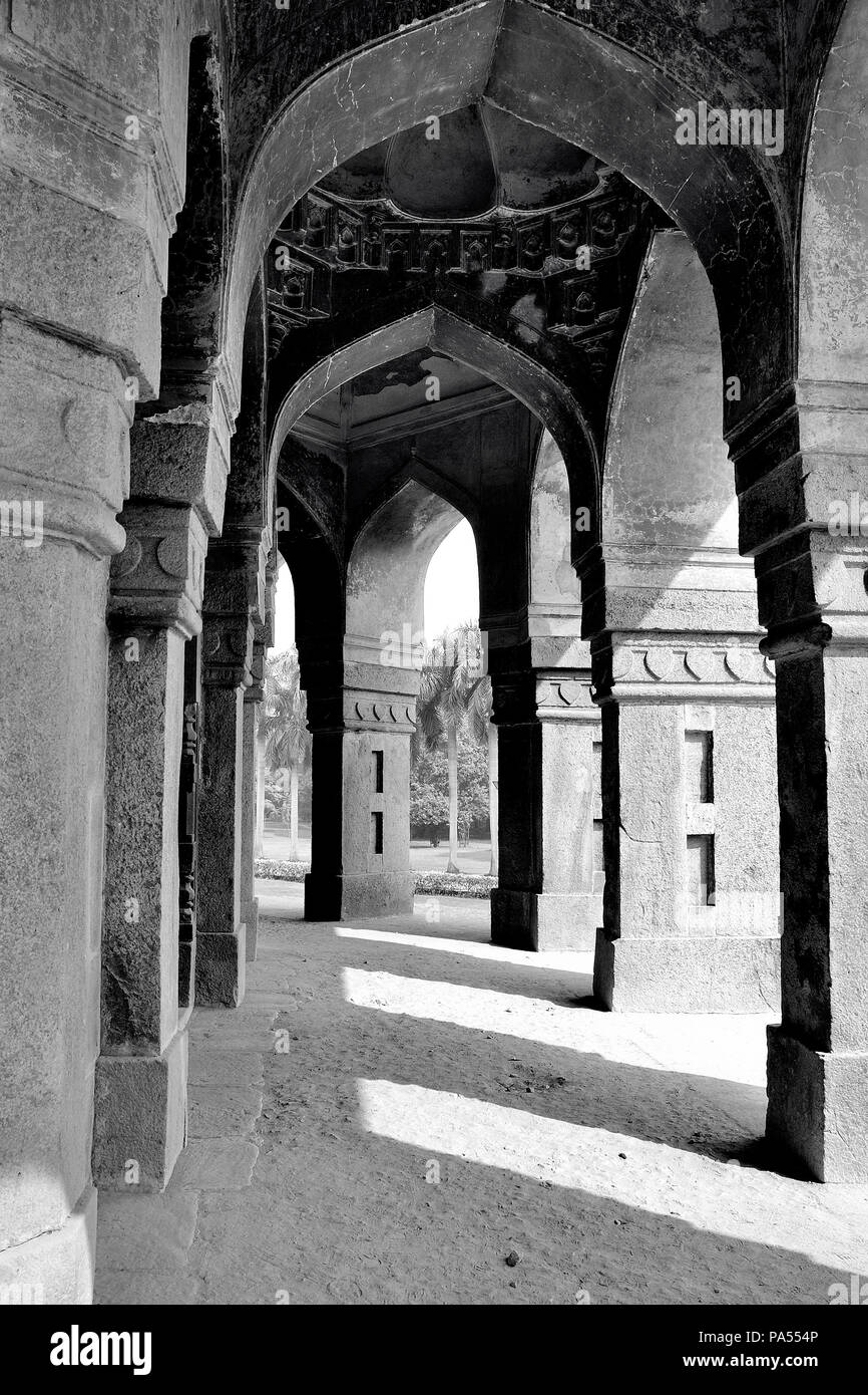 Innenansicht von Muhammad Shah Sayyid's Grab, Lodi Gardens, Neu-Delhi, Delhi, Indien Stockfoto