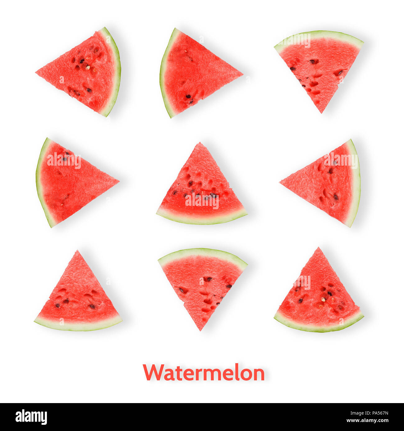 Wassermelone Muster, auf dem weißen Hintergrund, abstrakt Stockfoto