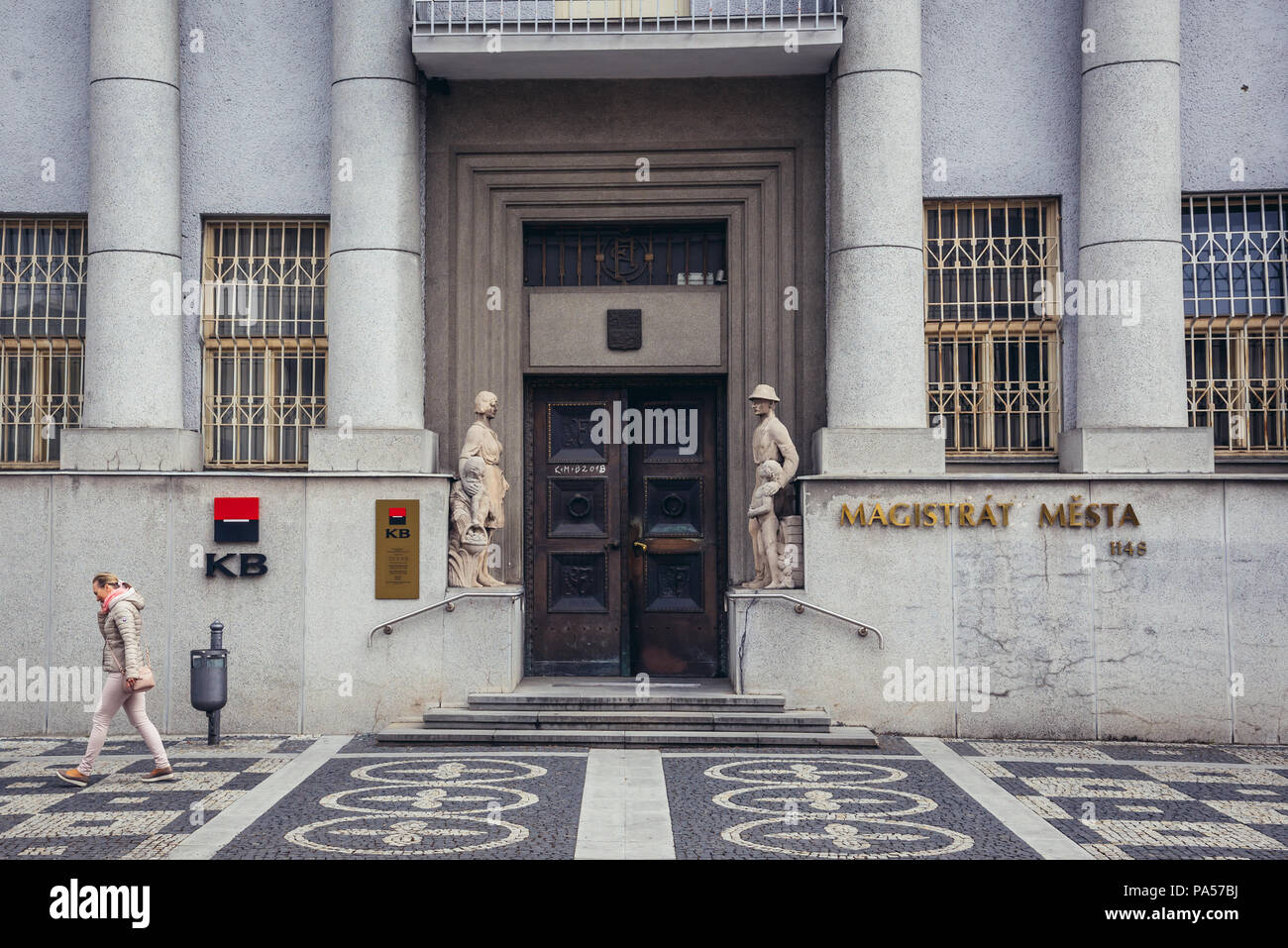 Rathaus in Frýdek-Místek Stadt in den Mährisch-Schlesischen Region der Tschechischen Republik Stockfoto