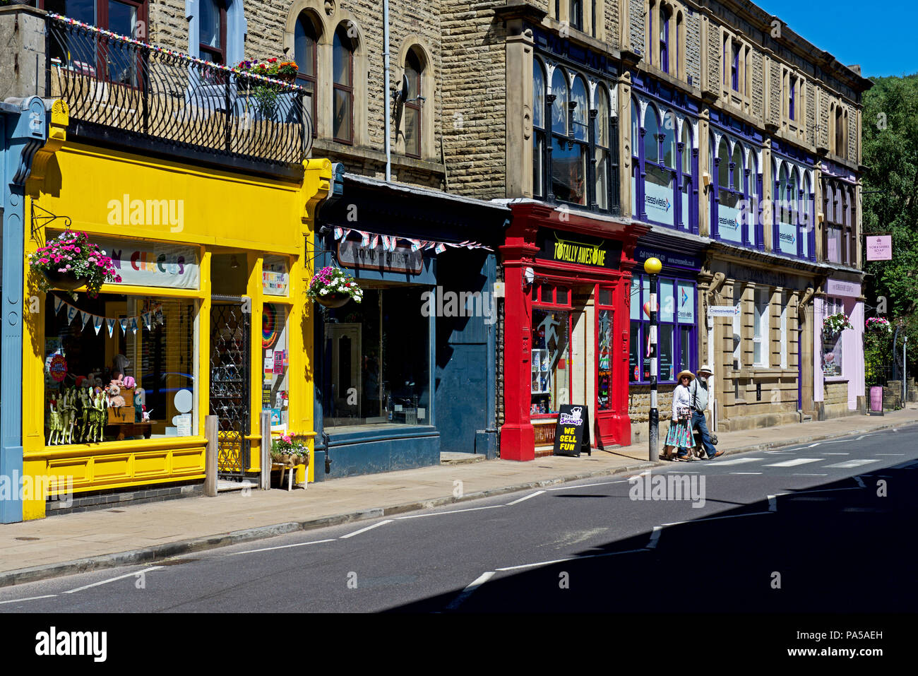 Market Street, Hebden Bridge, Calderdale, West Yorkshire, England UK Stockfoto