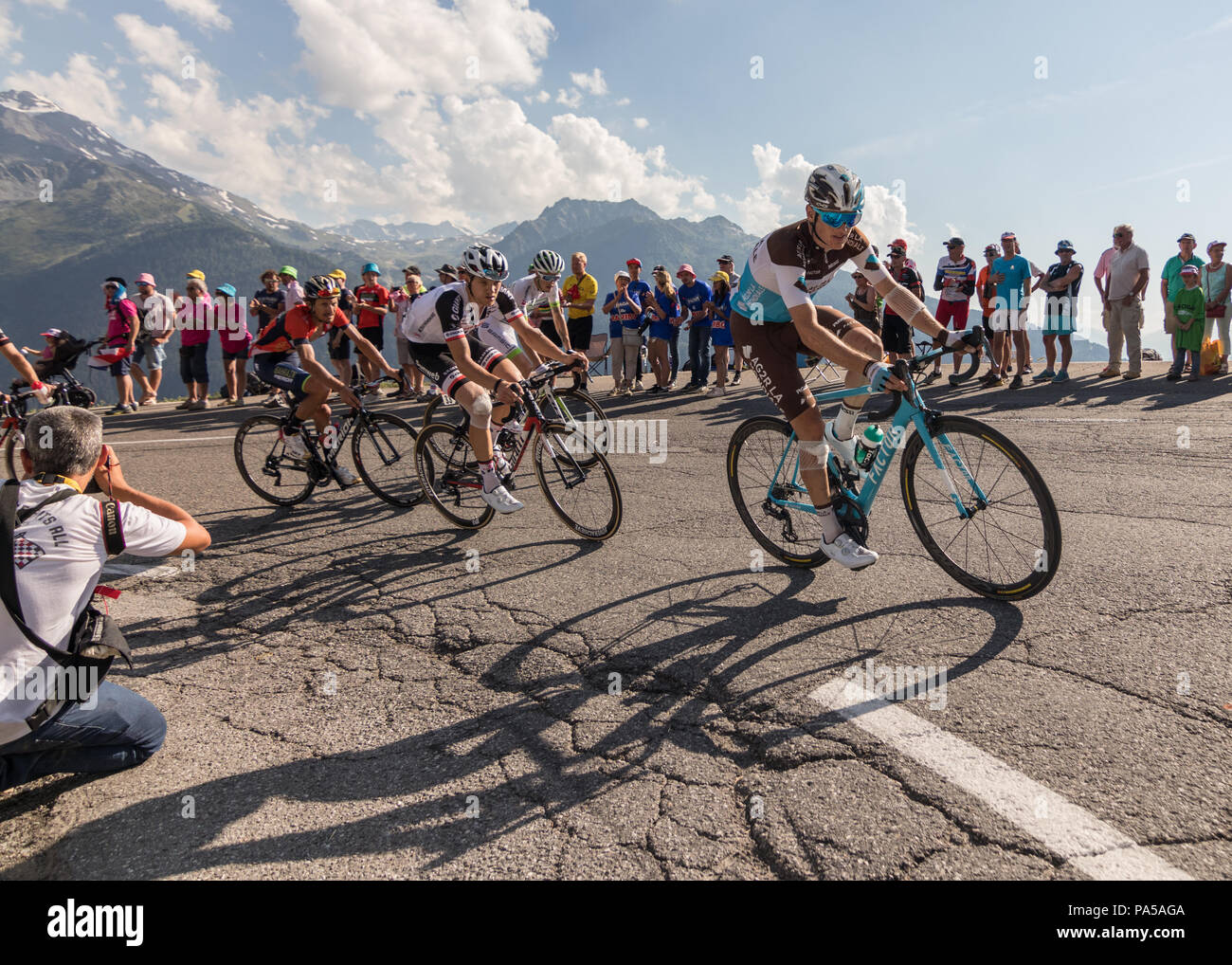Tour de France 2018 Radsport Stadium 11 La Rosiere Rhone Alpes Savoie Frankreich Stockfoto