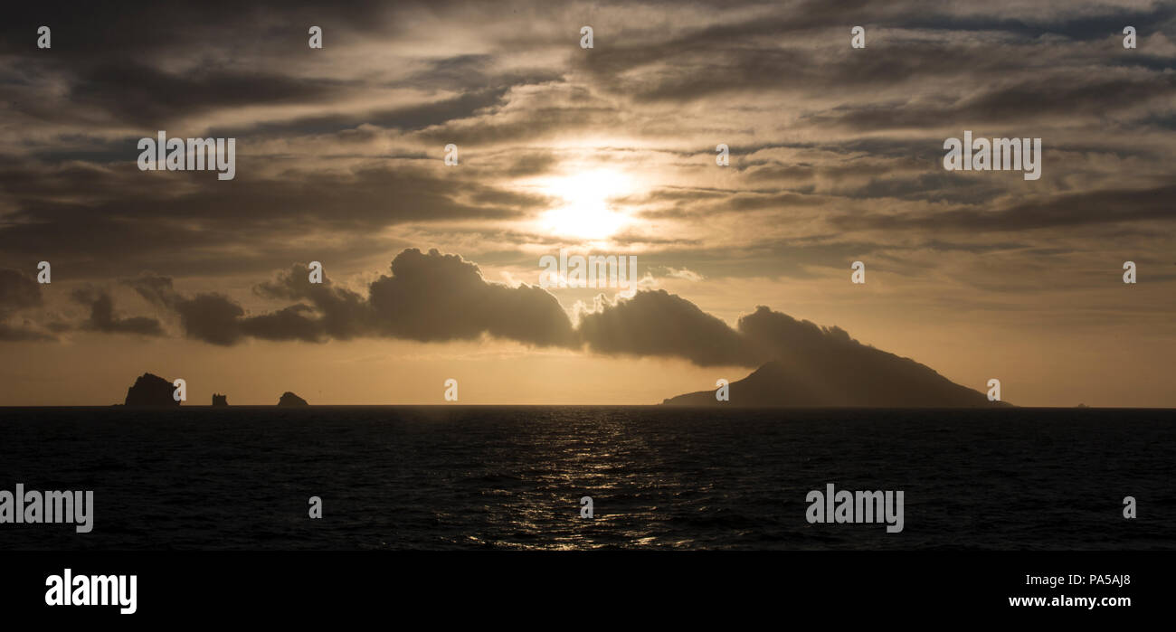 White Island Volcano bei Sonnenaufgang, Neuseeland Stockfoto