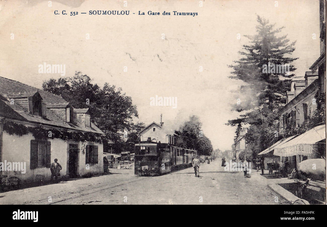 . Français: Carte postale Ancienne éditée par:. Vor 1914 291 CC 552 - LIMENDOUS - La Gare de Straßenbahnen Stockfoto