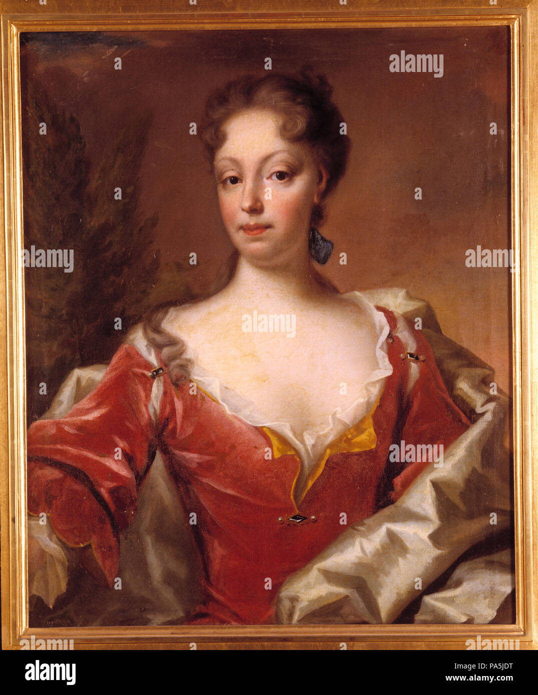 URI 167 Margareta Fredrika Bonde, 1680-1727, oljemålning på Duk-Skoklosters slott - 64817 Stockfoto