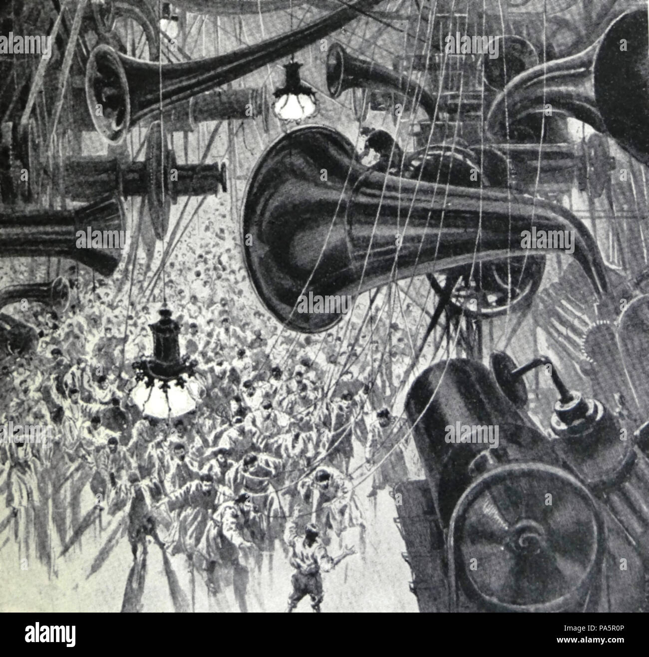 "Die allgemeine Intelligenz Maschine." Kunst von H. Lanos für 'Wenn der Schläfer erwacht" von H.G.Wells (1899) 7 "Wenn der Schläfer erwacht" von Henri Lanos 12. Stockfoto