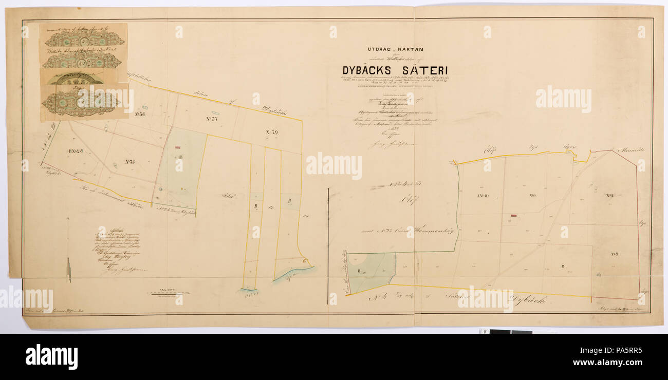 Inv.Nr: LXIV: I: N. B 05: 4. 71 Dybäcks säteri, Malmöhus Län, 1825-1872 - Hallwylska museet - 101087 Stockfoto