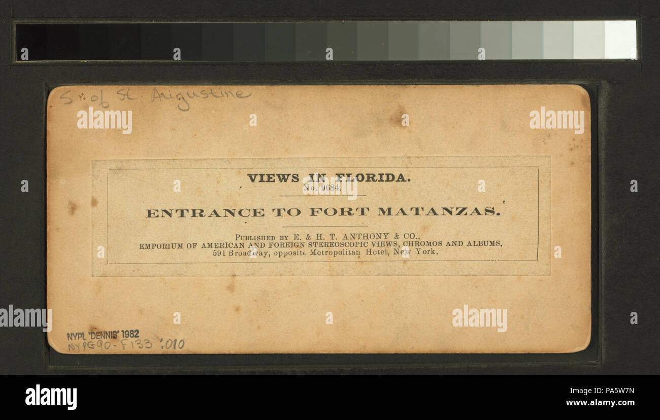 623 Eingang zum Fort Matanzas (Nypl b 11707409-G90F 133 010 B) Stockfoto