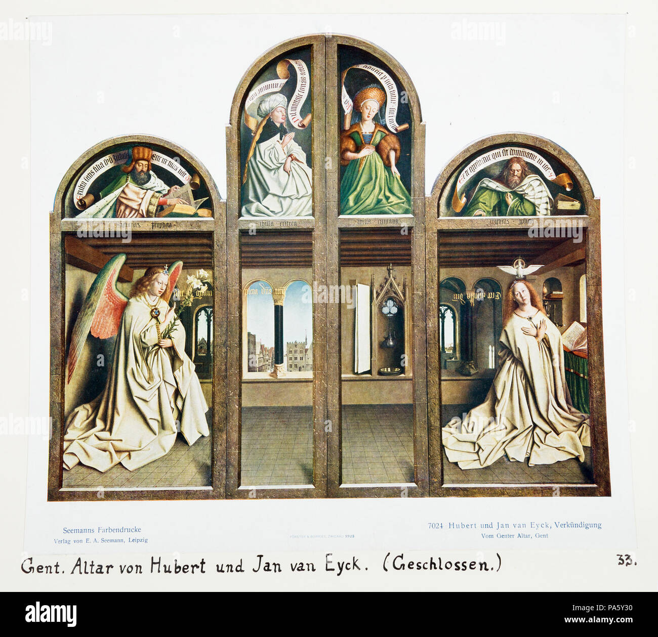 Inv.Nr: LXVI: F. 33. 17 Altare målat av Hubert und Jan van Eyck Hallwylska museet - 104467 Stockfoto