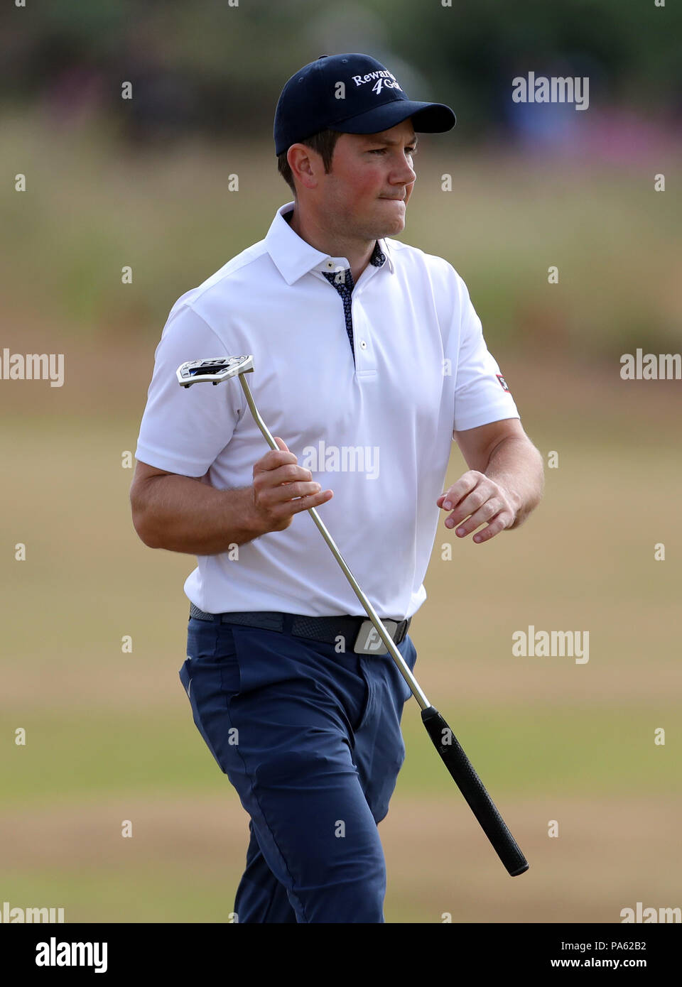 Wales' Rhys Enoch am 3. Während des zweiten Tages der Open Championship 2018 in Carnoustie Golf Links, Angus. DRÜCKEN SIE VERBANDSFOTO. Bilddatum: Freitag, 20. Juli 2018. Siehe PA Geschichte GOLF Open. Das Foto sollte lauten: Richard Sellers/PA Wire. Stockfoto