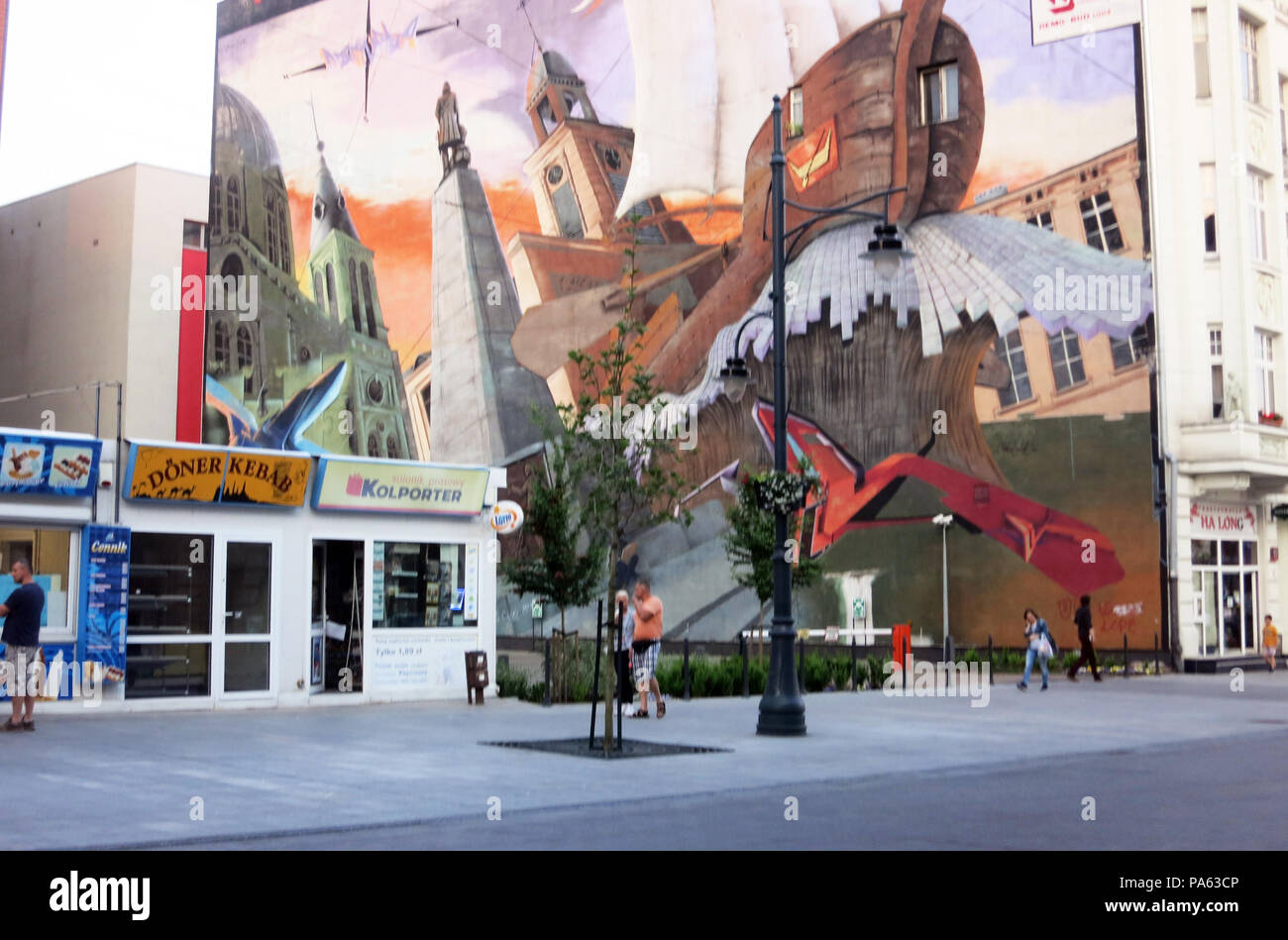 Street Scene, Lodzt, Polen Stockfoto