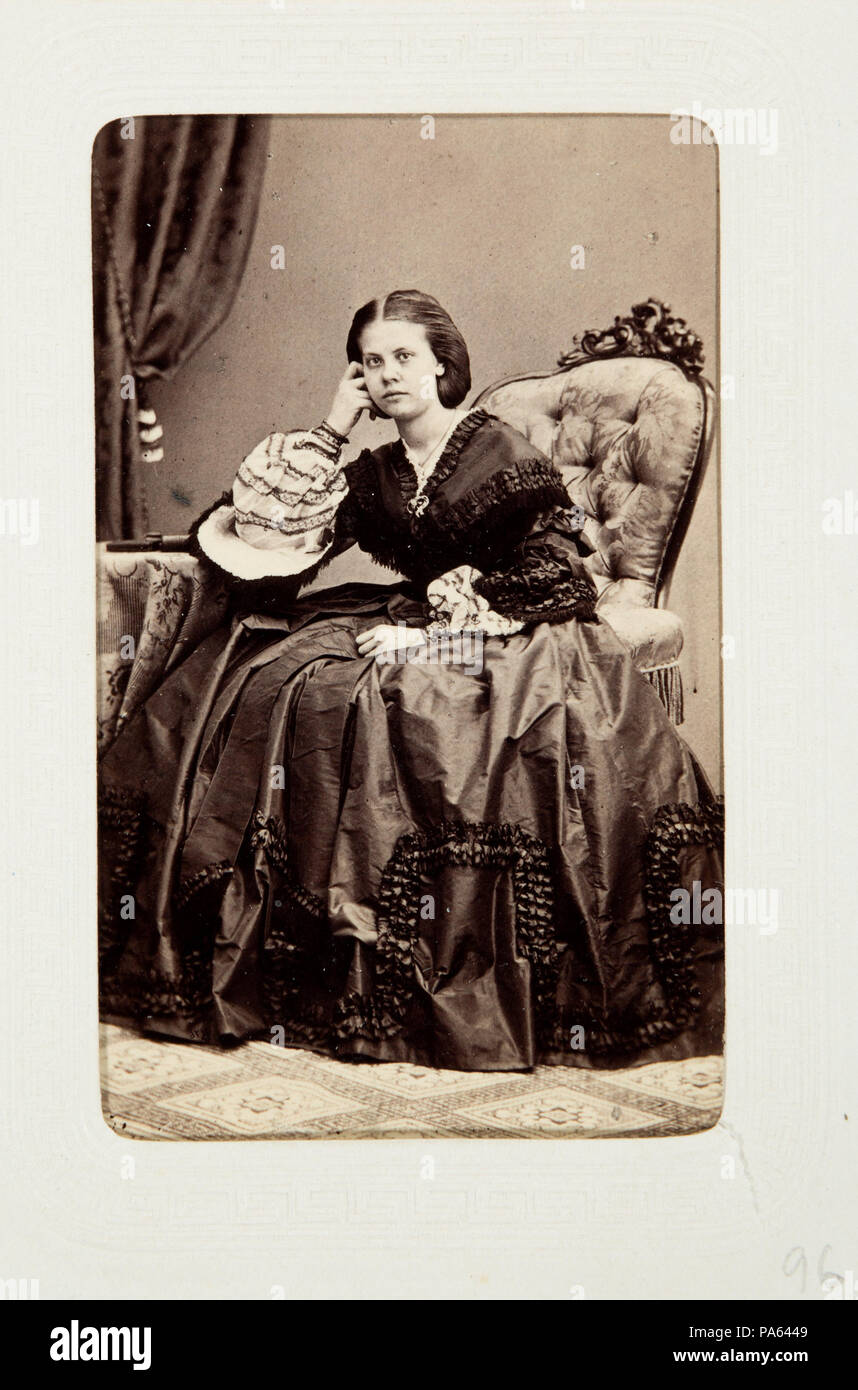 Inv.Nr: LXIV: I. L. a. w. a. 96. 94 Fotografiporträtt på Selma Charlotta Schlüssel - Hallwylska museet - 107761 Stockfoto