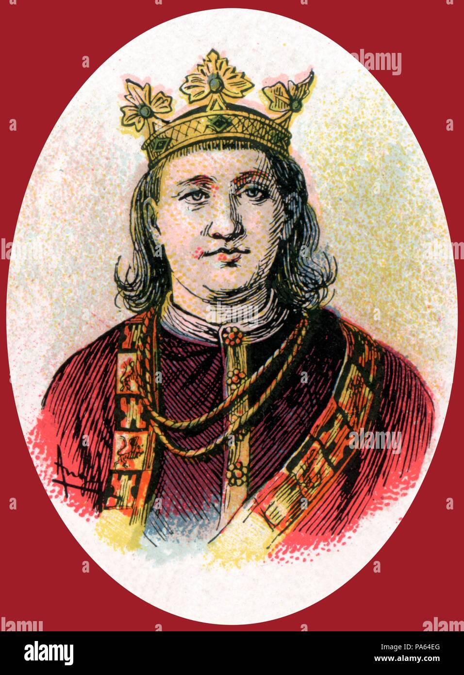 España. Alfonso X El Sabio (1252-1284), rey de Castilla y León. Grabado de 1900. Stockfoto
