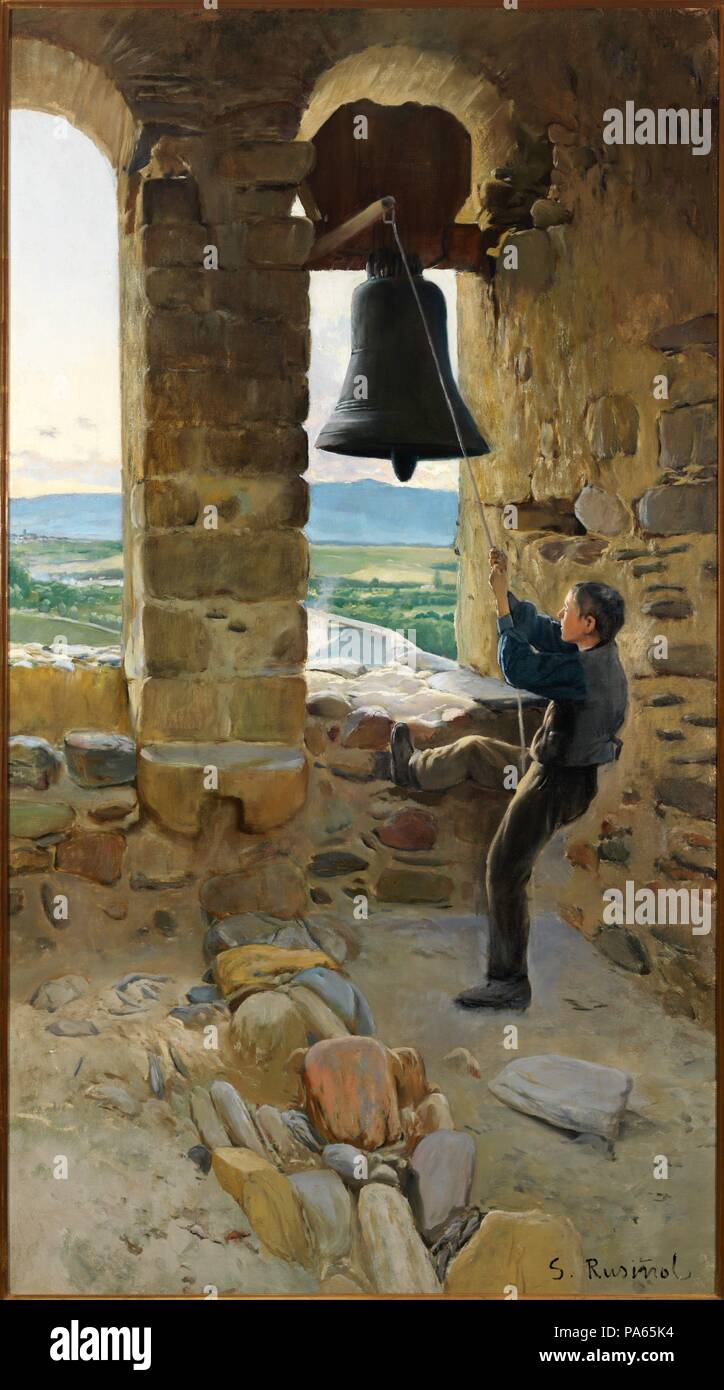 Santiago Rusiñol/'El campanar d "Ix" (den Glockenturm von Hix) 1890, Óleo sobre lienzo. Stockfoto