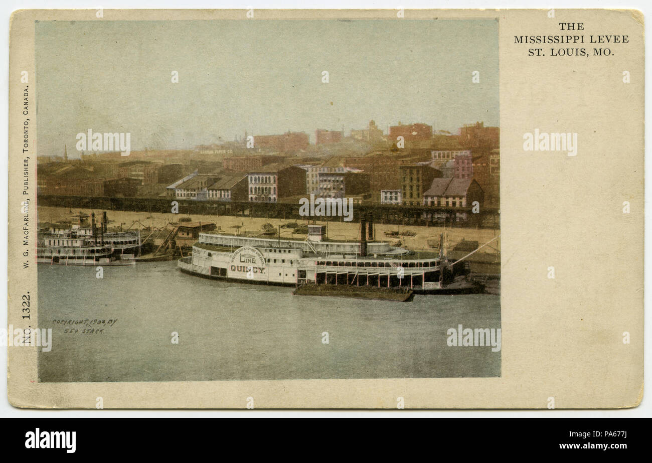 6 "Mississippi Deich St. Louis, MO." Stockfoto