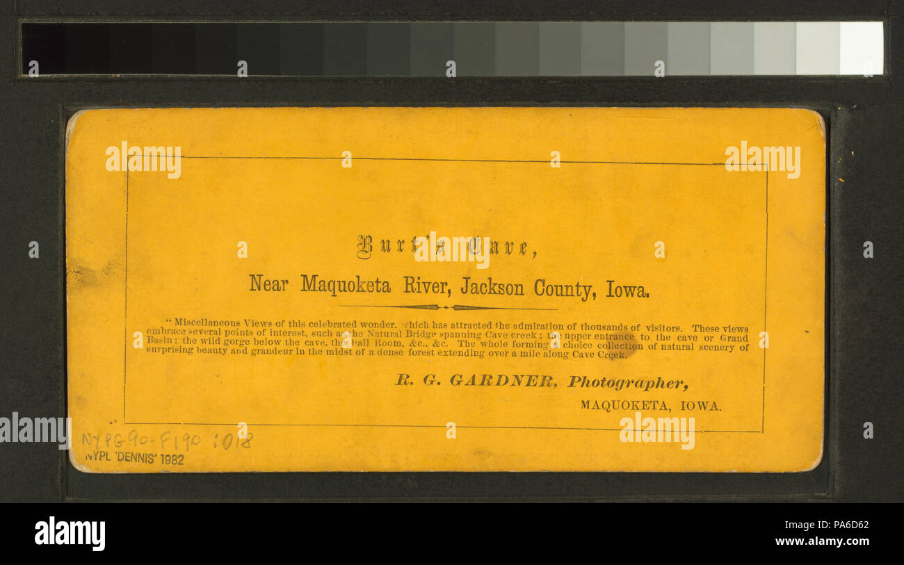 259 Burt's Höhle, in der Nähe von Maquoketa Fluss, Jackson County, Iowa (Nypl b 11707468 - G90 F190 018 B) Stockfoto