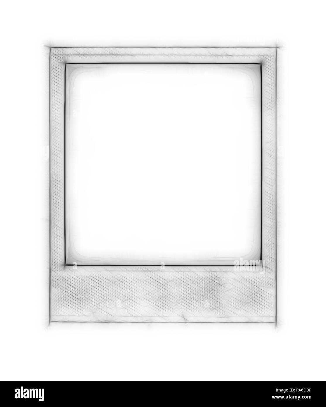 Dies ist eine leere Polaroid Image auf weißem Hintergrund Stockfoto