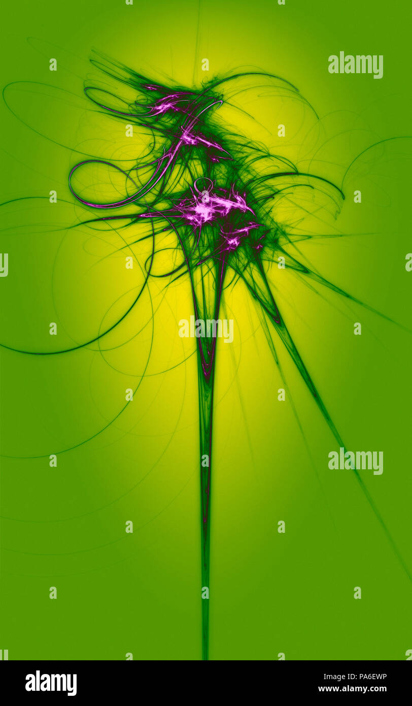 Ein Beispiel für eine Grün Violett abstrakte Kunst Stockfoto