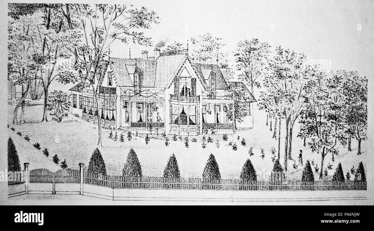 21 1881 - Shaw House Skizze Stockfoto