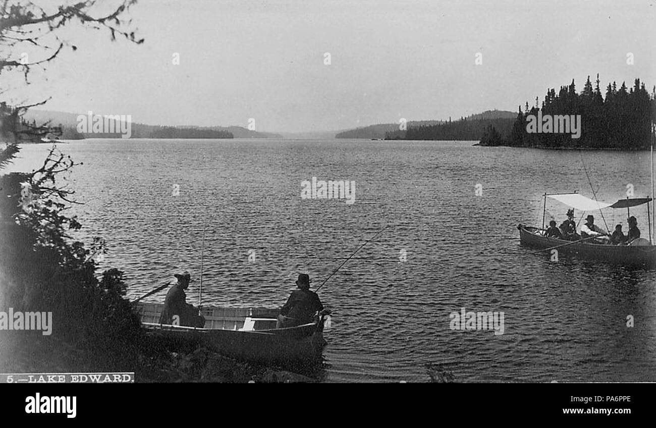 213 Bootfahren und Angeln auf dem See Edouard Stockfoto