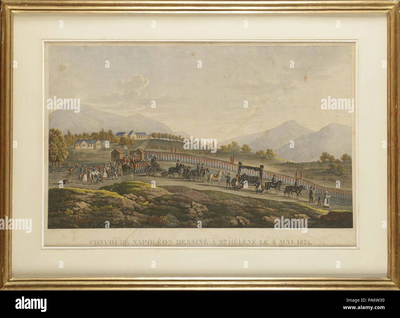 Napoleons Trauerzug. St. Helena, 8. Mai 1821. Museum: private Sammlung. Stockfoto