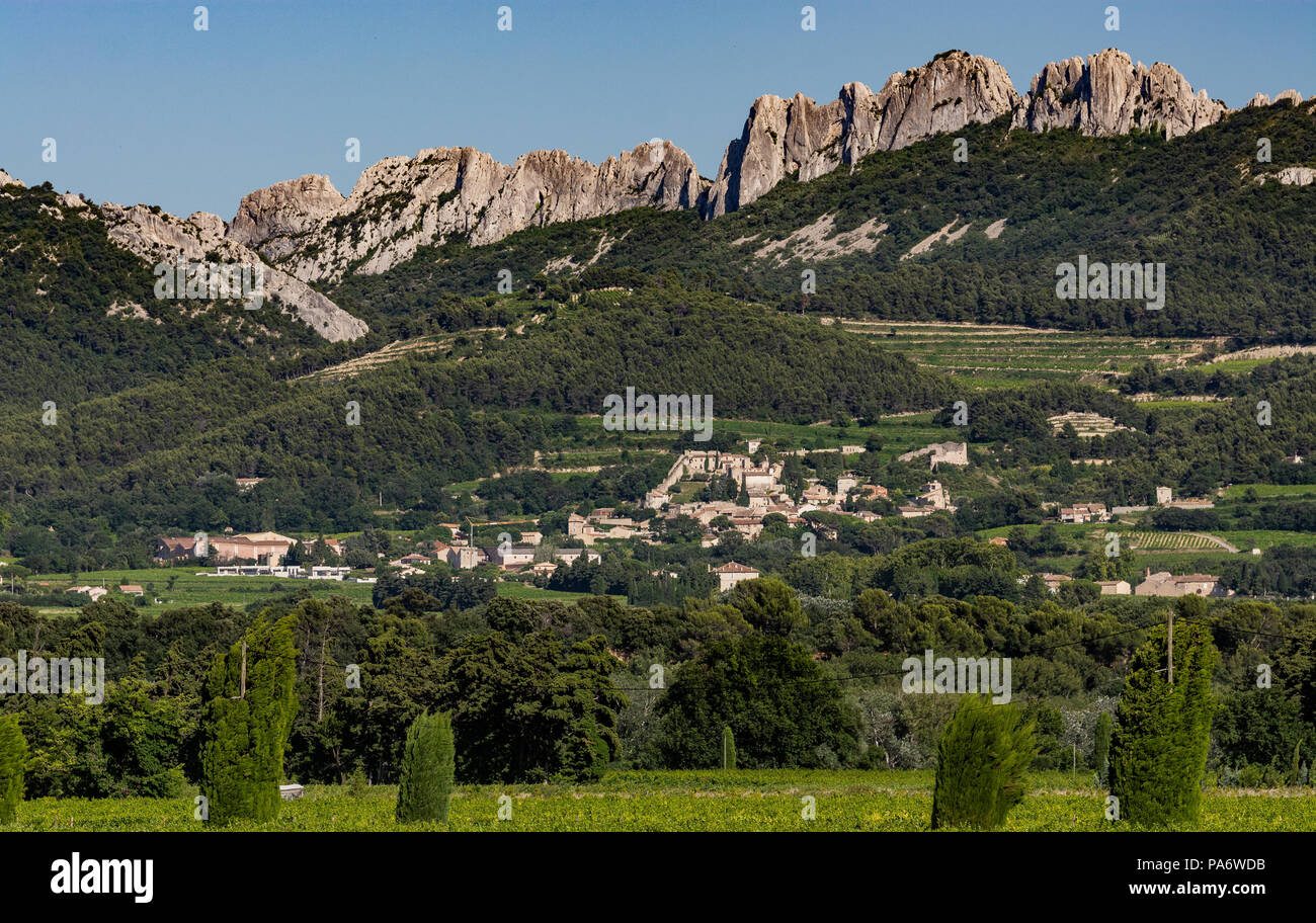 Gigondas und Beaumes-de-Venise, Vaucluse, Frankreich Stockfoto