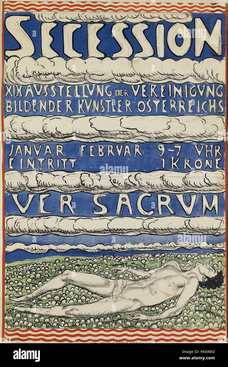 Plakat für die Wiener Secession Ausstellung. Museum: Archiv Jura Brüschweiler. Stockfoto