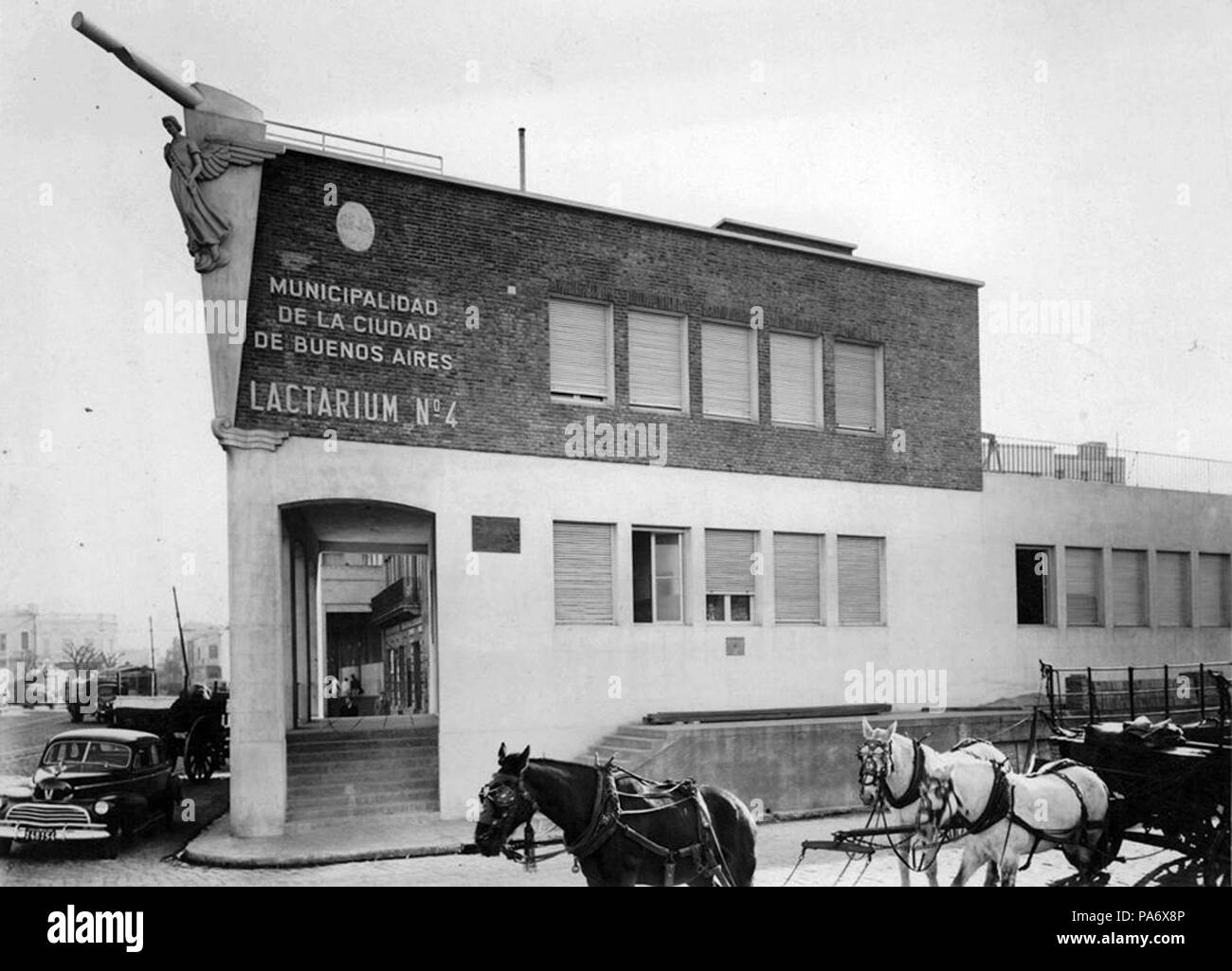 22 Archivo General de la Nación Argentina 1947 Buenos Aires. Barrio de La Boca Lactarium kommunalen Nº 4 Esquina de calles Palos y Pedro de Mendoza Stockfoto