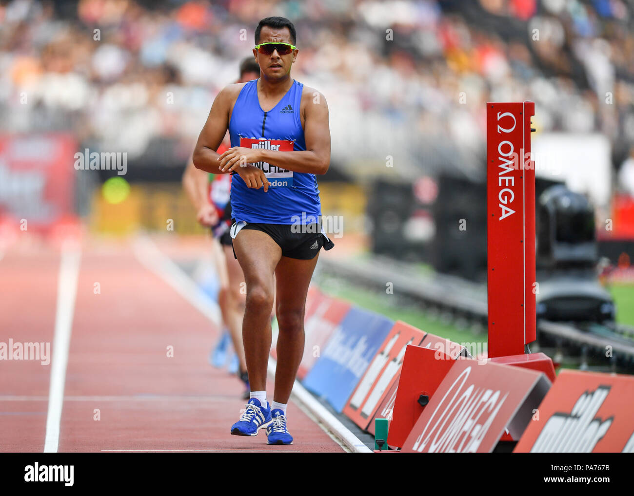 London, Großbritannien. Juli 2018 21. Eder Sanchez (MEX) in Männer 3000 m Rennen laufen während der iaaf Diamond League 2018 - Muller Geburtstag Spiele in London Stadion am Samstag, den 21. Juli 2018. LONDON, ENGLAND. Credit: Taka G Wu Credit: Taka Wu/Alamy leben Nachrichten Stockfoto