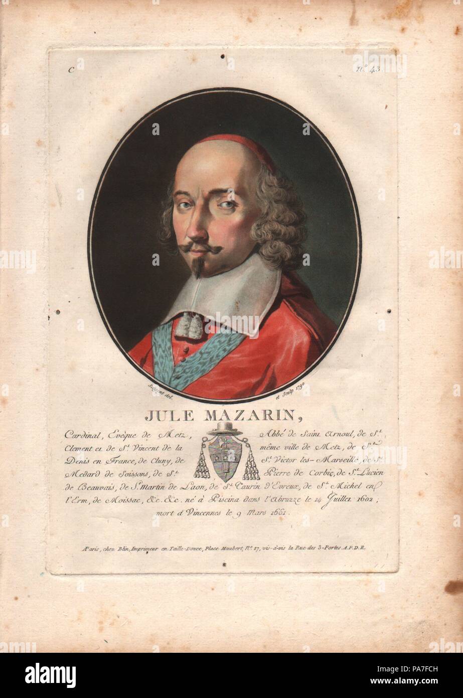 Kardinal Mazarin. Museum: private Sammlung. Stockfoto