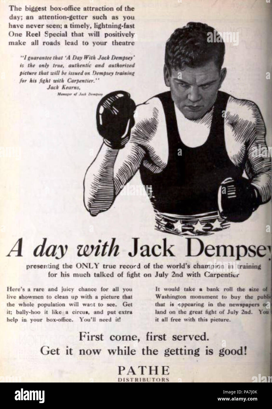 79 ein Tag mit Jack Dempsey (1921) - 1. Stockfoto