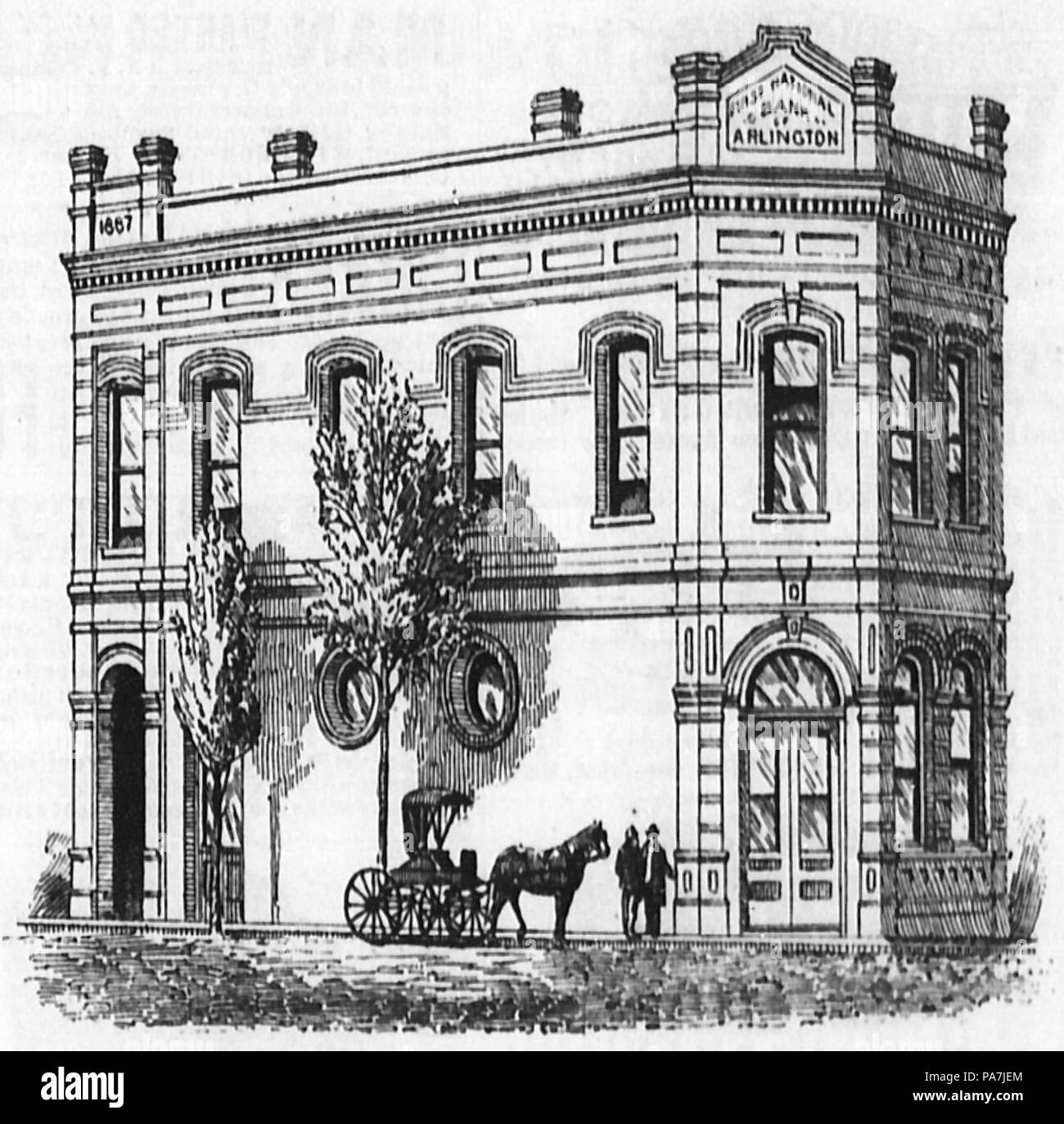 651 Erste Natl Bank von Albanien Zeichnung 1890 Stockfoto