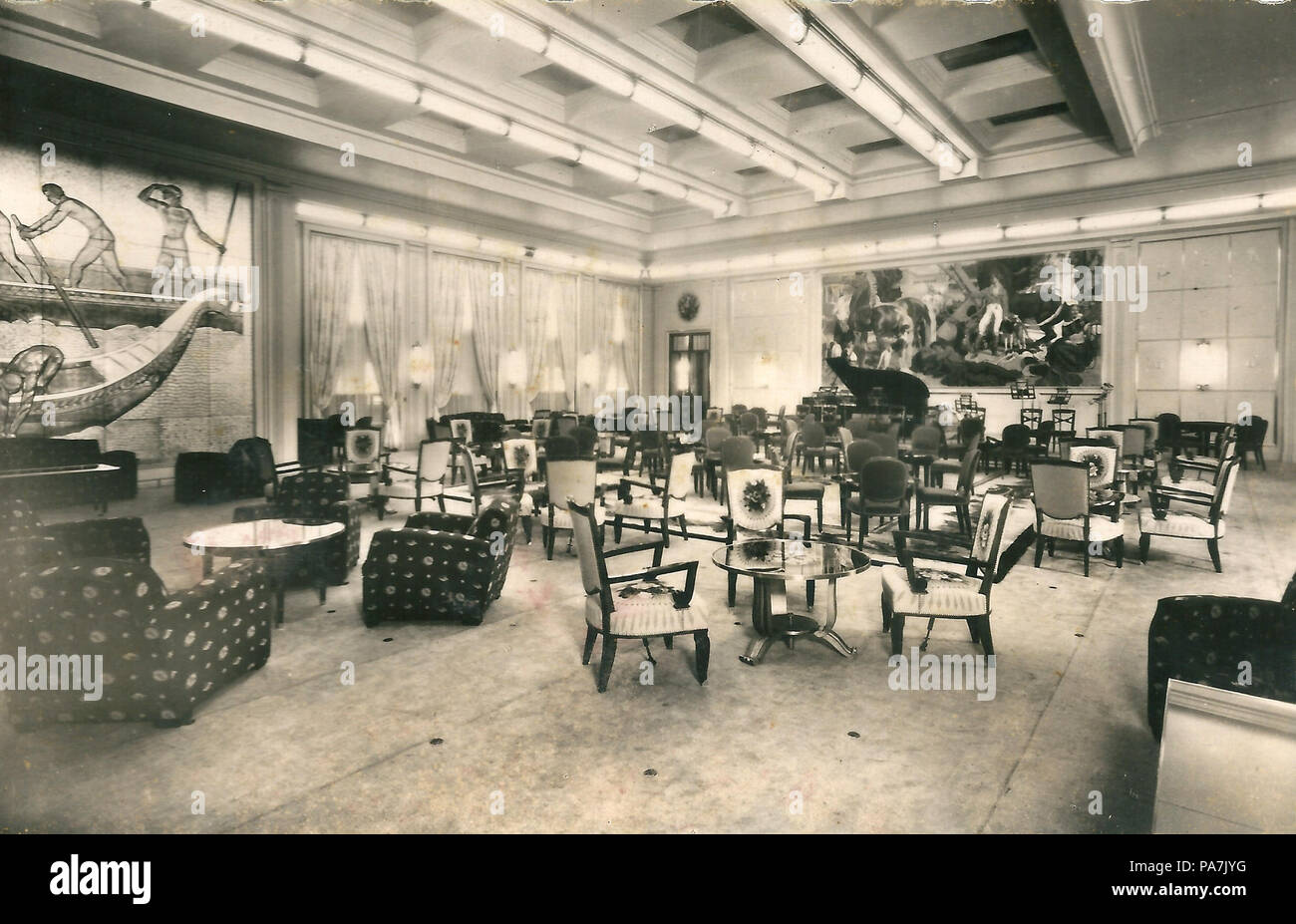 191 Paquebot Ile de France-Grand Salon de 1 re Classe Stockfoto