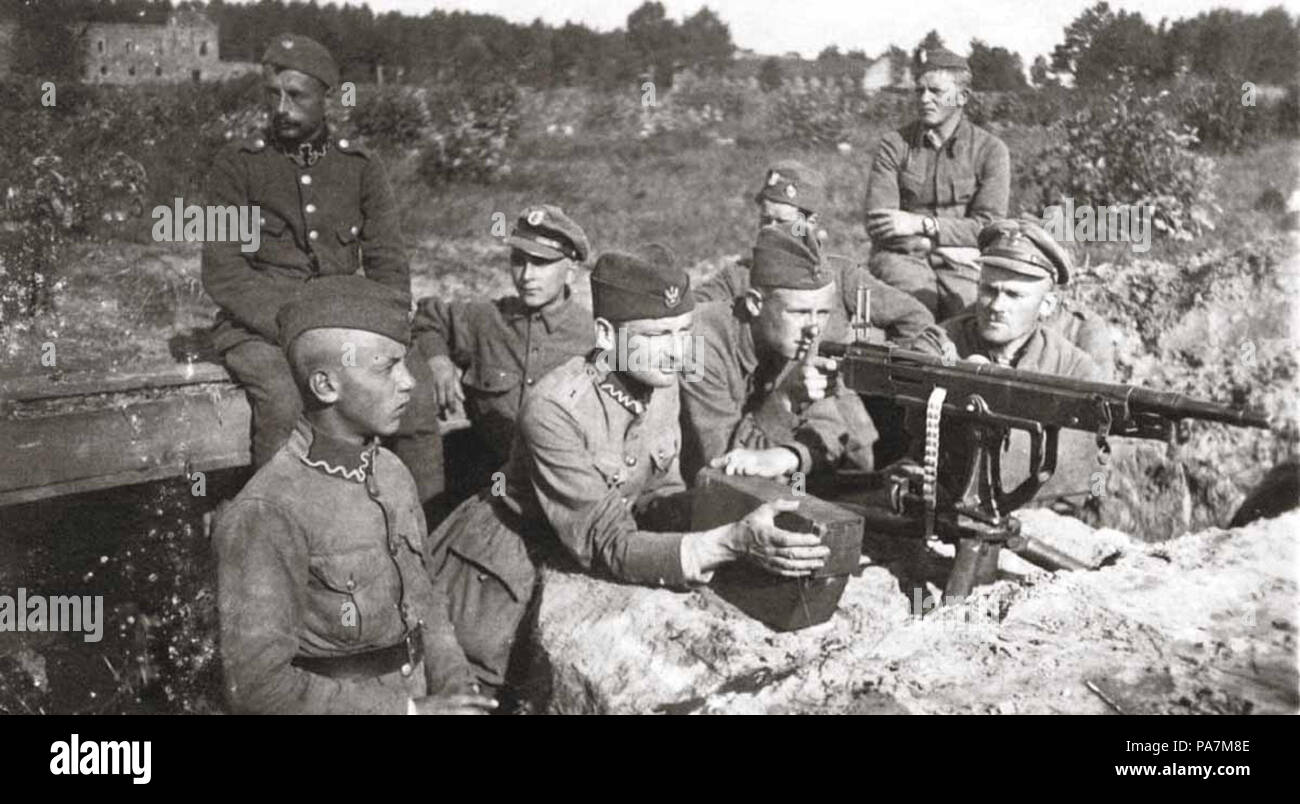 202 polnisch-sowjetischen Krieg 1920 Polnische Verteidigung in der Nähe von Milosna, August Stockfoto