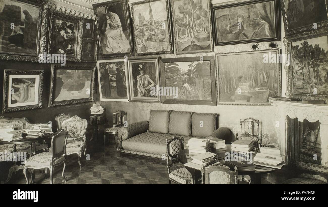 Das Musikzimmer im Haus des Shchukin mit Werken von Degas, Maurice Denis und Henri Rousseau. Museum: Staat A Puschkin-Museum für bildende Künste, Moskau. Stockfoto