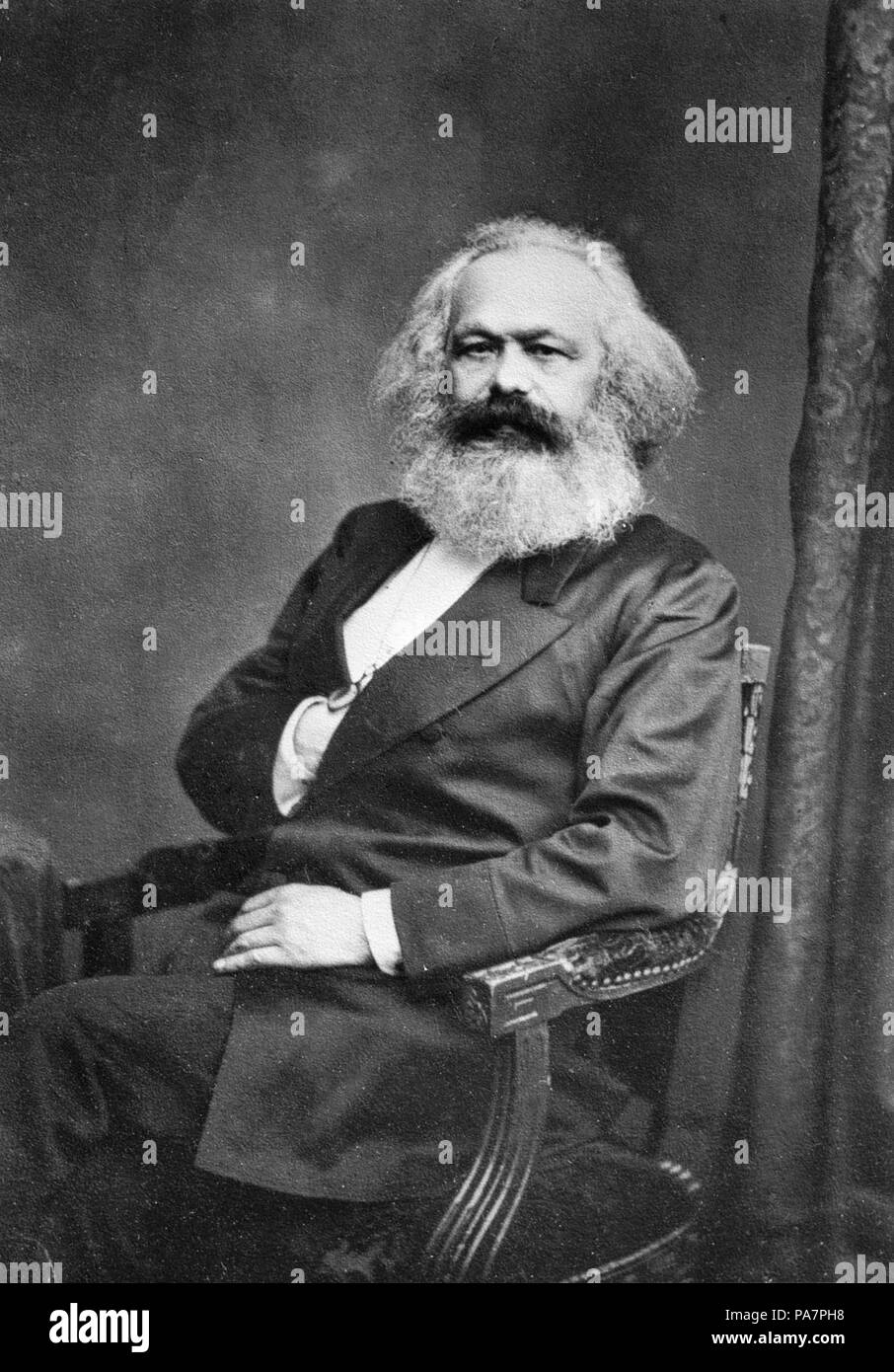 Porträt von Karl Marx (1818-1883). Museum: Russian State Library, Moskau. Stockfoto