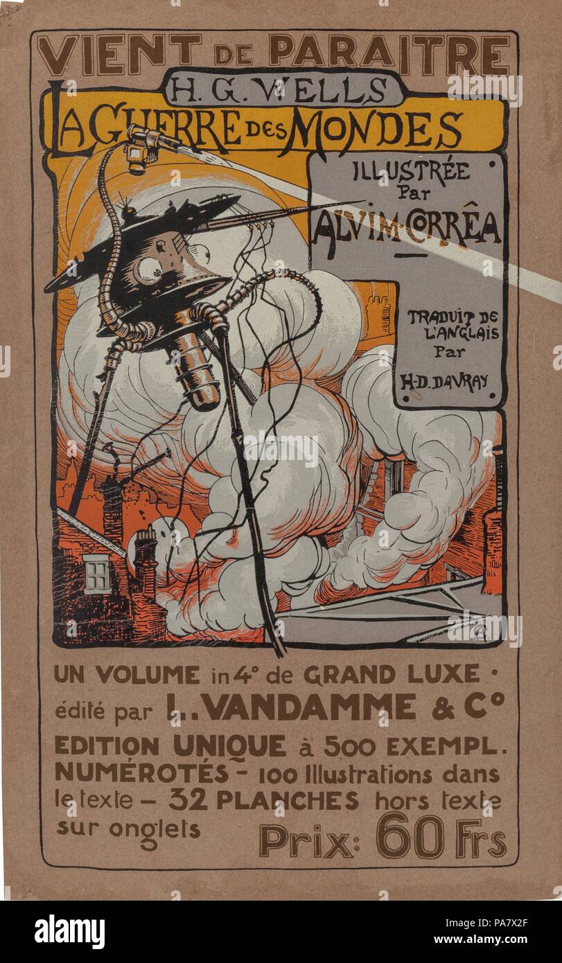 Poster zu der Sonderausgabe des Krieg der Welten von H.G.Wells. Museum: private Sammlung. Stockfoto