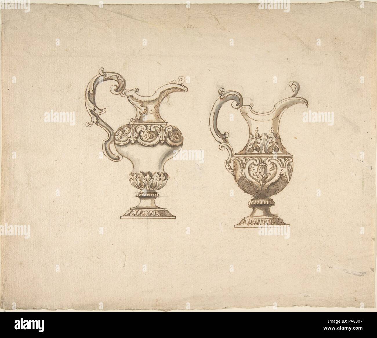 Zwei Vasen. Artist: Anonyme, Italienisch, 18. Abmessungen: 9-3/4 x 6-1/8 in. Datum: 18. Museum: Metropolitan Museum of Art, New York, USA. Stockfoto