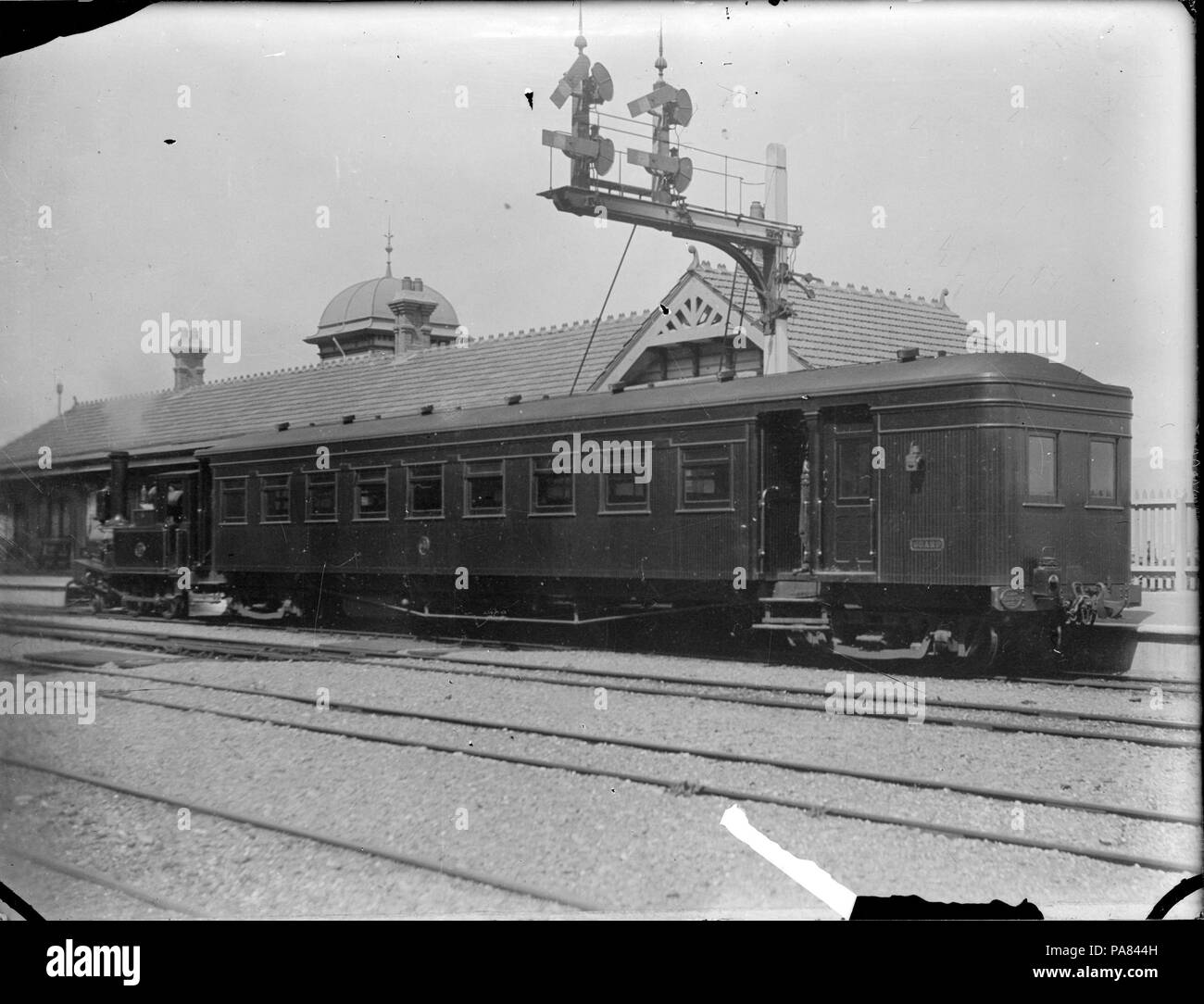 58 D Klasse Dampflok NZR Nr. 197 in Lower Hutt Bahnhof, 1906 ATLIB 307681 Stockfoto