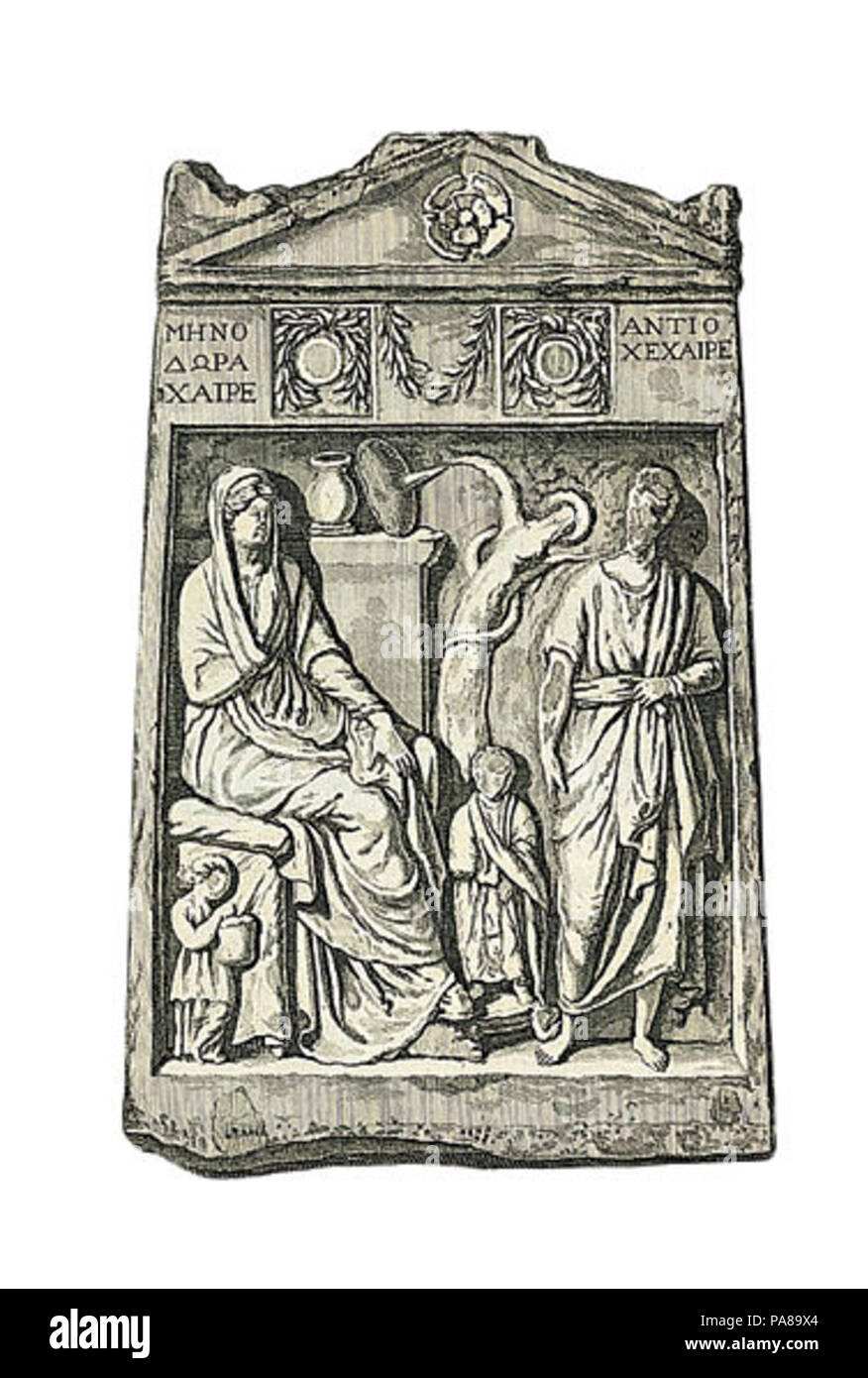98 Grabkunst Stele - Cornelis de Bruyn - 1714 Stockfoto