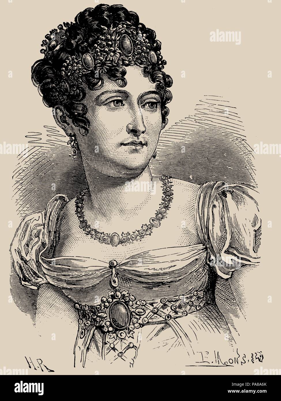 Porträt von Caroline Bonaparte (17821839), Princesse Française